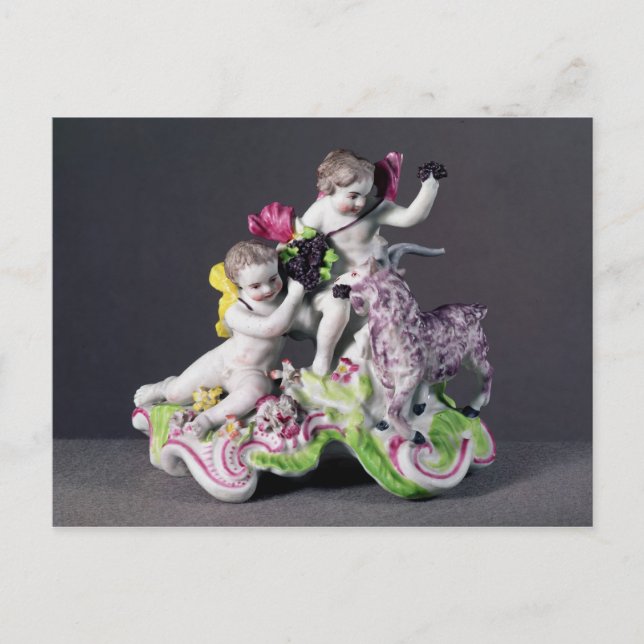 Carte Postale Longton Hall group, deux putti avec chèvre, vers 1 (Devant)