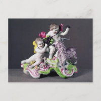 Longton Hall group, deux putti avec chèvre, vers 1