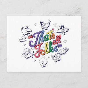 Carte Postale LOONEY TUNES™ - C'est fini les amis ! Badge de fie