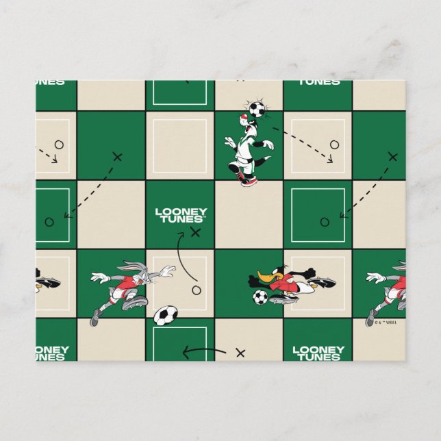 Carte Postale LOONEY TUNES™ Soccer Grid Pattern (Devant)