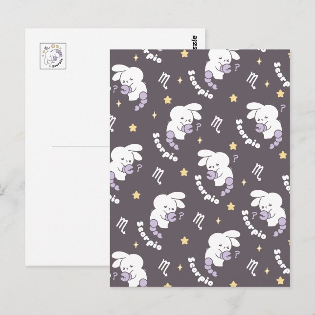 Carte Postale Loppitokki's Cosmic Scorpio Pattern : Bunny Art II (Devant / Derrière)