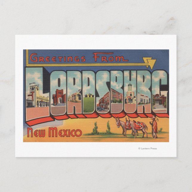 Carte Postale Lordsburg, Nouveau-Mexique - Scènes de grandes let (Devant)