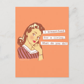 Carte Postale L'original allaitent pour vivre le rétro humour de