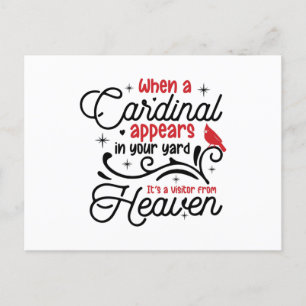 Carte Postale Lorsqu'un Cardinal Apparaît Dans Votre Jardin