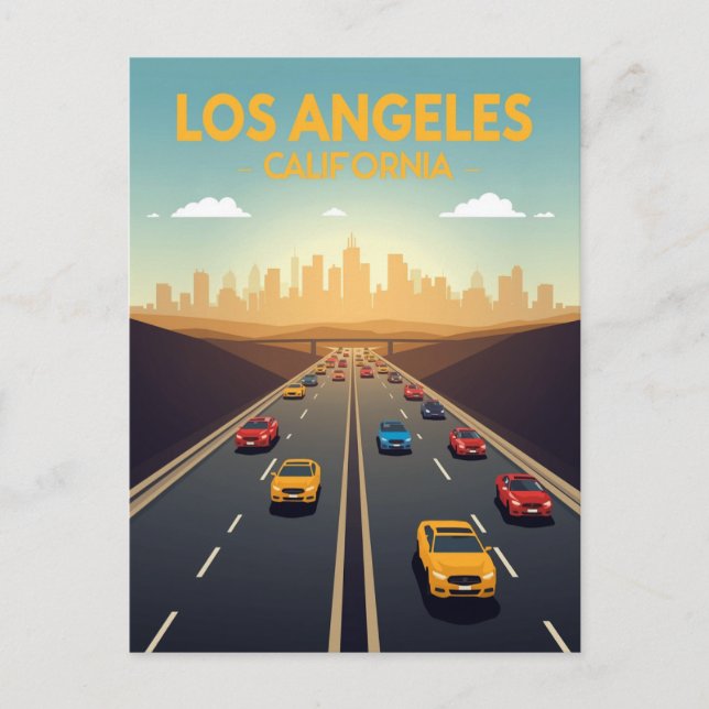 Carte Postale Los Angeles California Freeway Traffic (Devant)