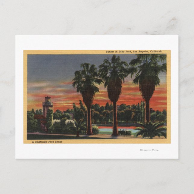 Carte Postale Los Angeles, CaliforniaSunset à Echo Park (Devant)