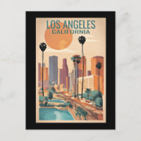 Los Angeles, Californie, illustration vintage,