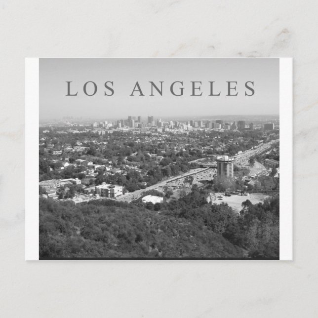 Carte Postale Los Angeles en noir et blanc (Devant)