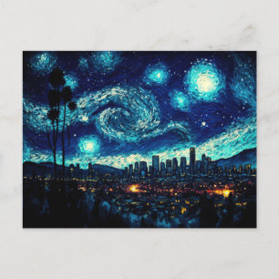 Carte Postale Los Angeles, style Starry Night de Van Gogh