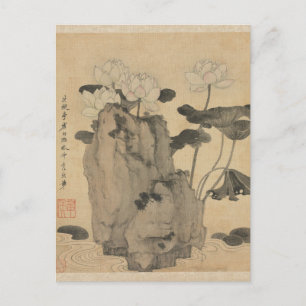 Carte Postale Lotus et Rocks par Chen Hongshou