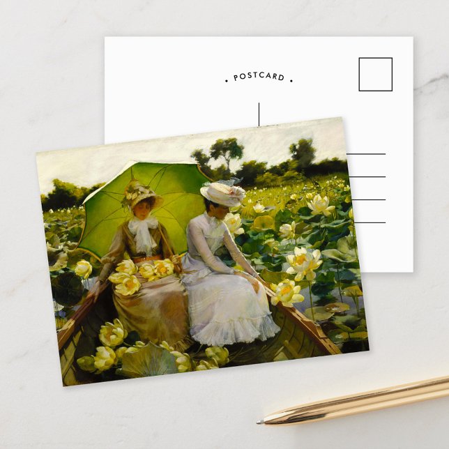 Carte Postale Lotus Lilies | Charles Courtney Curran becomes (Créateur téléchargé)