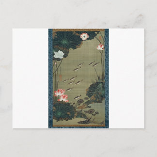 Carte Postale Lotus Pond and Fish par Ito Jakuchu