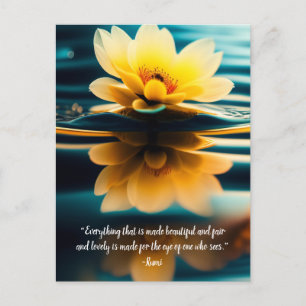 Carte Postale Lotus Tout Beau Citation Rumi