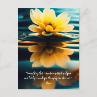 Carte Postale Lotus Tout Beau Citation Rumi