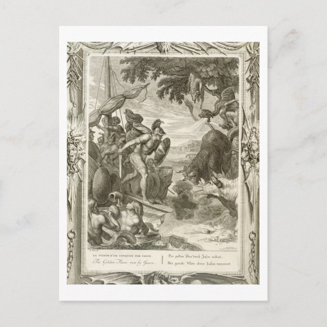 Carte Postale L'ouatine d'or gagnée par Jason (gravure) (Devant)