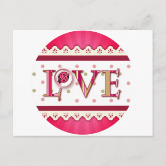 Carte Postale LOUER BUG BUBBLE, POINTS & STRIPES par SHARON SHAR