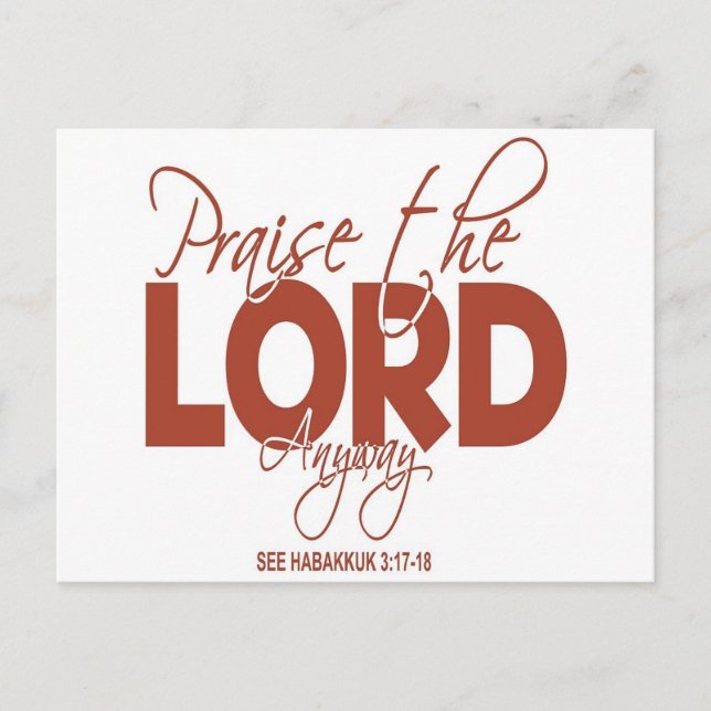 Carte Postale Louez le Seigneur de toute façon (Devant)