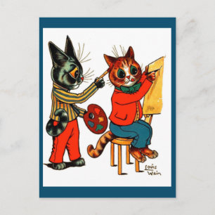 Carte Postale Louis Wain, Artistes Chats, Cat Art,