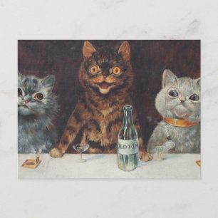 Carte Postale Louis Wain Fumer Et Boire