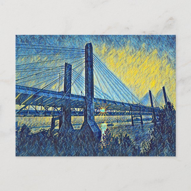 Carte Postale Louisville, KY Abraham Lincoln Bridge Peinture (Devant)