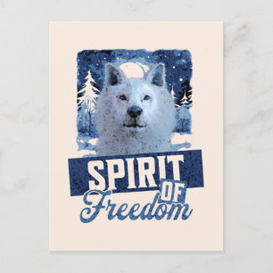 Carte Postale Loup Arctique Esprit de liberté Création faunique