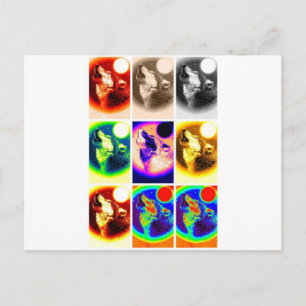 Carte Postale Loup d'art pop