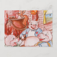 Loup de Cuisine de trois petits cochons, conte Vin