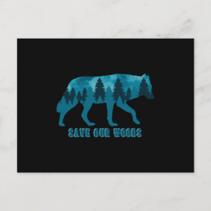 Carte Postale Loup de protection De l'environnement contre le ch