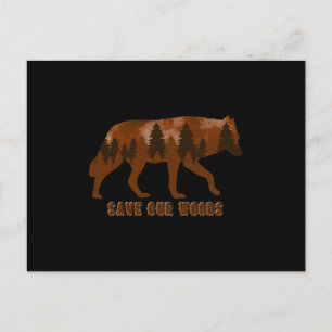 Carte Postale Loup de protection De l'environnement contre le ch