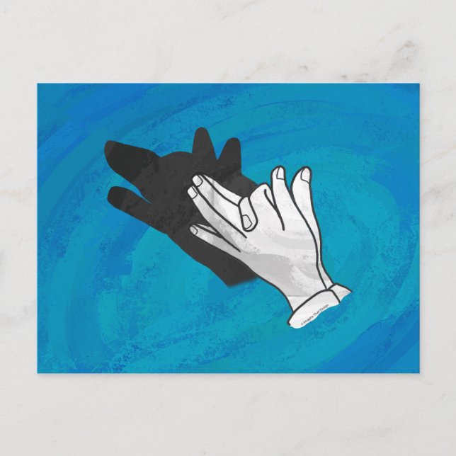 Carte Postale Loup en bleu (Devant)