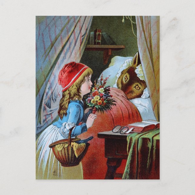 Carte Postale Loup en grand-mère (Devant)