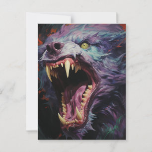 Carte Postale Loup-garou effrayant