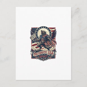 Carte Postale Loup-garou patriotique Patriote Horreur Monstre Pa