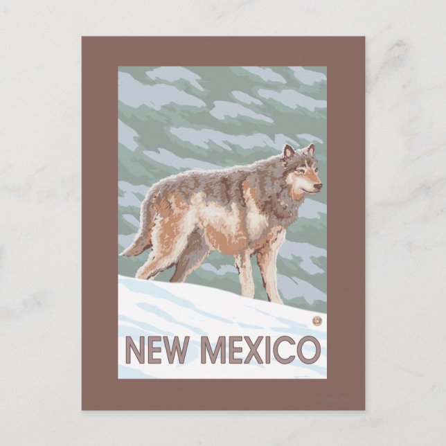 Carte Postale Loup gris deboutNouveau-Mexique (Devant)