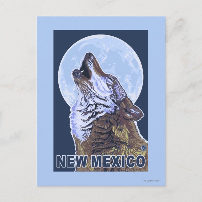 Carte Postale Loup gris Howling Nouveau-Mexique (Devant)