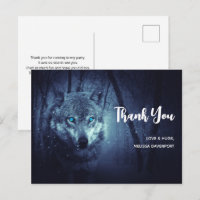 Loup Sauvage Magique aux Yeux Bleus Étonnants Merc