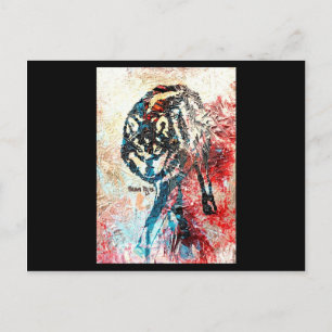 Carte Postale Loup solitaire - Un original de Brown Eyes