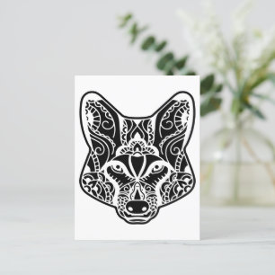 Carte Postale Loup tribal