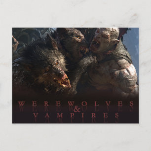 Carte Postale Loups-garous & Vampires - La Bataille