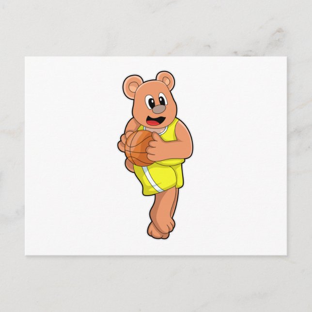 Carte Postale L'ours dans les sports de basket-ball (Devant)