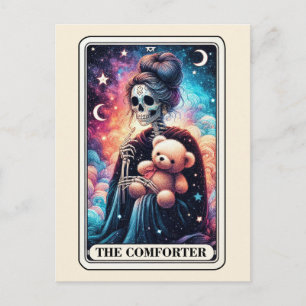Carte Postale L'ours en peluche squelette de tarot du réconforta