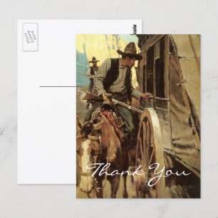Carte Postale L'Outlaw Admirable par NC Wyeth, Cowboys Vintage
