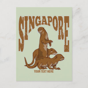 Carte Postale Loutres de mer de Singapour