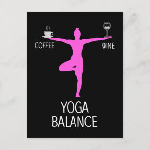 Carte Postale Louveur de vin et de café Yoga
