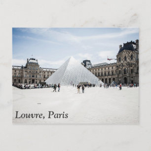 Carte Postale Louvre en hiver blanc Paris