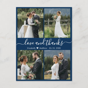 Carte Postale Love and Thanks Photo Collage Mariage Merci