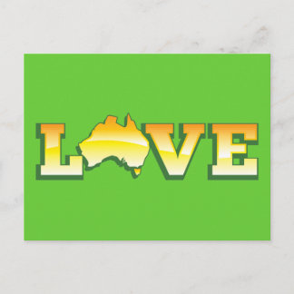 Carte Postale LOVE Australia Aussie Love Heart Map AWESOME!