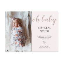Carte postale Love baby Girl Faire-part de naissan