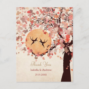 Carte Postale Love Birds - Fall Wedding  Thank You Card