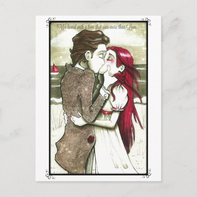 Carte Postale Love Card Edgar Allan Poe citation (Devant)